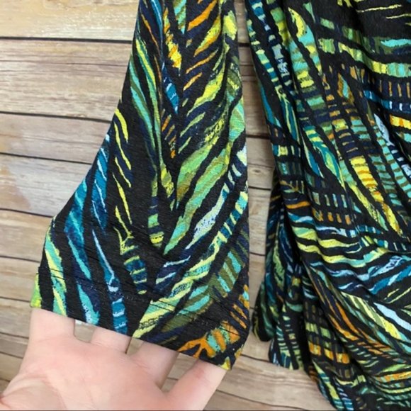 NIC+Zoe Modern Linen Jungle Green Wrap Top M - Picture 8 of 8